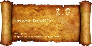 Katona Donát névjegykártya